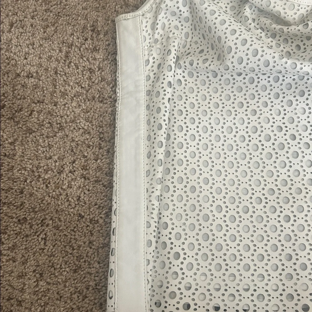 Theory laser cut sleeveless leather top - Picture 4 of 12